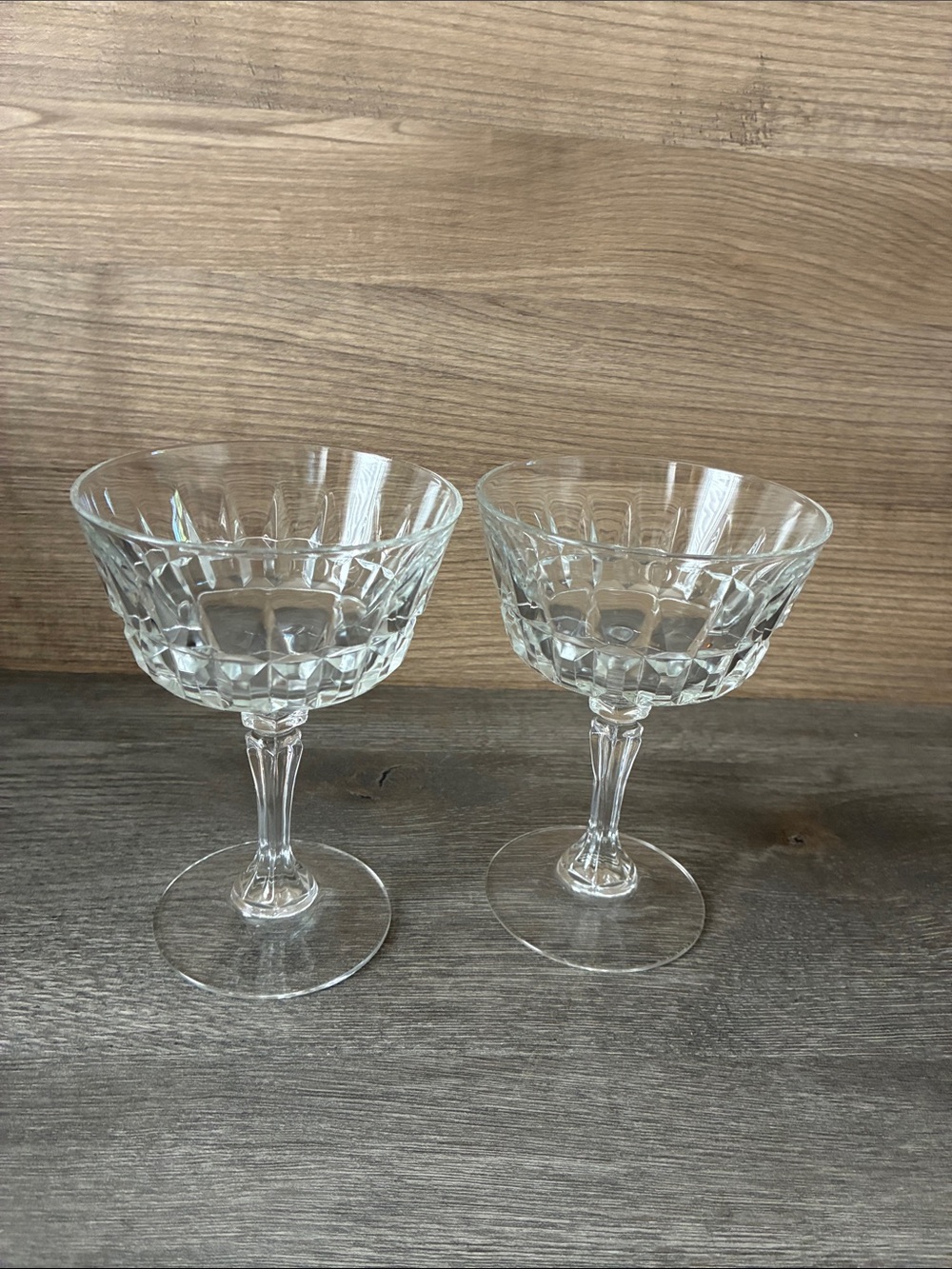 Vintage Cristal D'Arques Durand Champagne Sherbet Wine Glasses